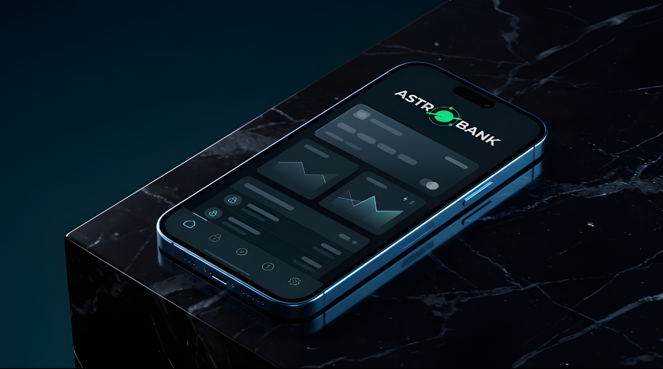 UI/UX design criado pela ESSE BRAND para Astrobank